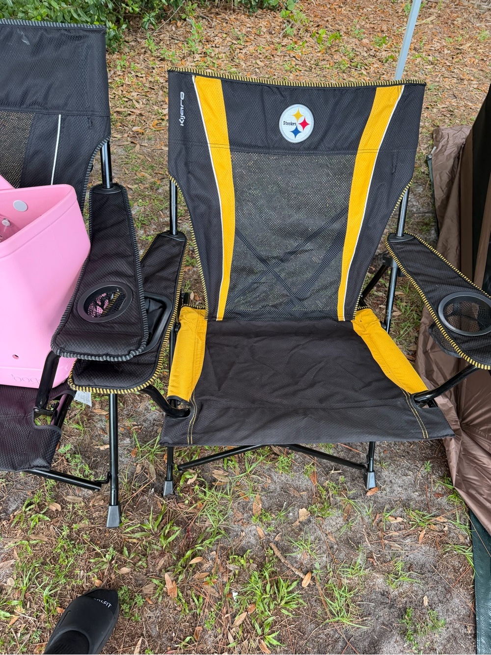 SET OF 2 Pittsburgh Steelers Black & Gold Folding Camp Chair